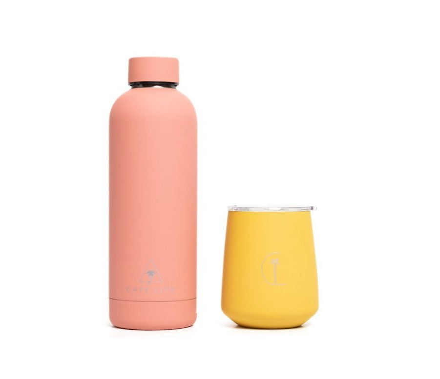 Gili Bundle | 500ml Water Bottle and 8oz Reusable Cup - Caye Life
